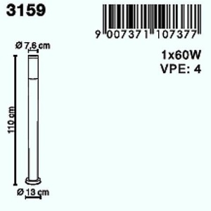 Stalp exterior Boston 3159 GL 43351 universul-luminii.ro