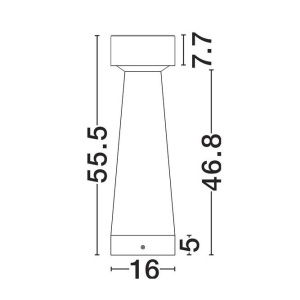 Stalp exterior din ciment IP65 LED Lua H-55,5cm 250191 universul-luminii.ro