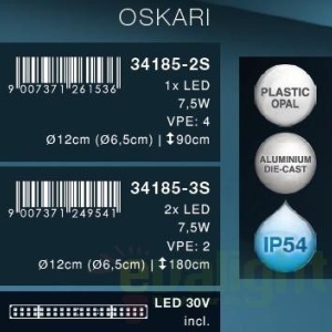 Stalp exterior IP54, H-90cm, LED Oskari 34185-2S GL 59241 universul-luminii.ro