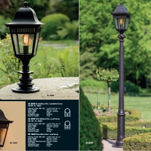 Stalp iluminat exterior din fier forjat, inaltime 151cm, AL 6837 176441 universul-luminii.ro