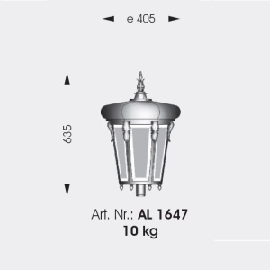Stalp iluminat exterior din fier forjat, inaltime 247cm, AL 6784 51321 universul-luminii.ro