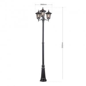 Stalp iluminat exterior stil clasic IP43 H255 Hermine AL 11K/82549/A schwarz-silber OR 172531 universul-luminii.ro