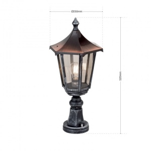 Stalp iluminat exterior stil clasic IP43 H52 Hermine AL 11K/82513/A schwarz-silber OR 183281 universul-luminii.ro