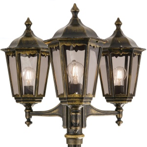 Stalp iluminat exterior stil clasic IP43 HP255 Puchberg AL 11K/82579 schwarz-gold/rauch OR 631261 universul-luminii.ro