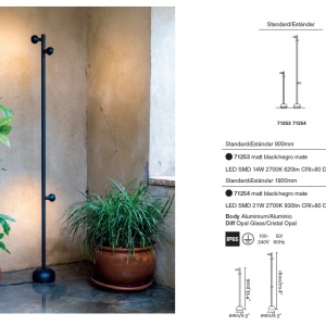 Stalp LED de iluminat exterior BROT 2L H-90cm 196491 universul-luminii.ro