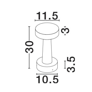 Stalp LED din ciment pentru exterior IP65 Cram White H-30cm 250711 universul-luminii.ro
