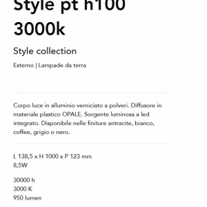 Stalp LED Exterior, Cafeniu, Protectie IP54, Style pt h100 3000k 166371 universul-luminii.ro