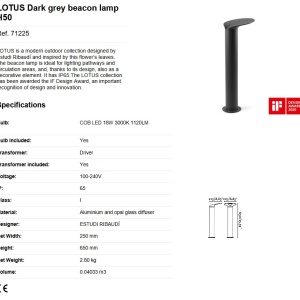 Stalp LED exterior design modern decorativ IP65 LOTUS 71225 189491 universul-luminii.ro