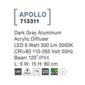Stalp LED iluminat ambiental de exterior IP54 APOLLO NVL-713311 79121 universul-luminii.ro