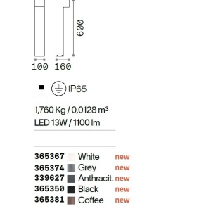 Stalp LED iluminat exterior IP65 SIRIO LED PT1 H60 BIANCO - Img 4