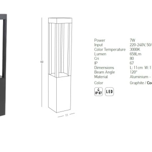 Stalp LED iluminat exterior modern IP67 Elias 154281 universul-luminii.ro