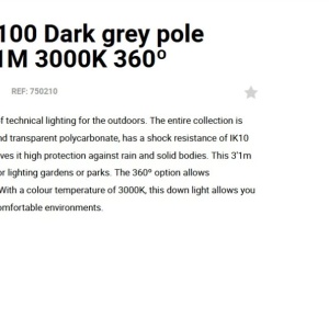 Stalp LED iluminat exterior simetric 360º IP65 RUSH 310cm 3000K 128741 universul-luminii.ro