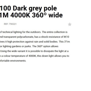 Stalp LED iluminat exterior simetric 360º wide IP65 RUSH 310cm 4000K 128911 universul-luminii.ro