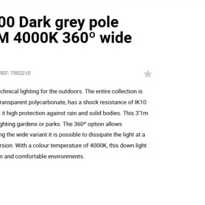 Stalp LED iluminat exterior simetric 360º wide IP65 RUSH 310cm 4000K DALI 128941 universul-luminii.ro