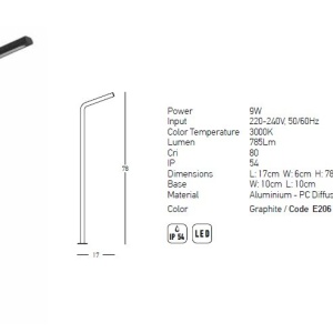 Stalp LED pentru iluminat exterior decorativ IP54 Tred H-78cm 154241 universul-luminii.ro