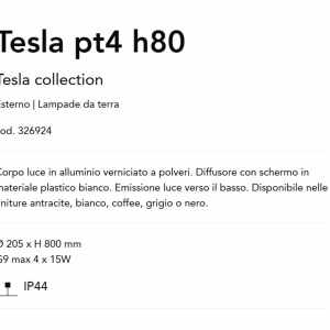 Stalp pentru iluminat exterior Tesla pt4 h80 cafeniu 143601 universul-luminii.ro