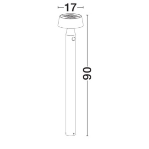 Stalp solar LED cu senzor de miscare IP54 CHIARO H-90cm 251521 universul-luminii.ro