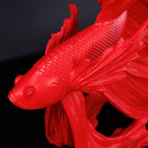 Statueta decorativa extravaganta Fisch Crowntail 35cm, rosu - Img 6