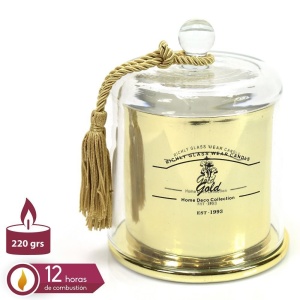 Suport lumanare din sticla QUESERA, auriu SX-31837