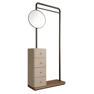 Suport pentru haine cu oglinda si sertare Coat Rack - Img 3
