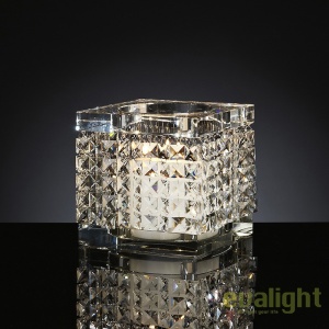 Suport pentru lumanare design LUX, realizat manual din sticla, NEFERTARI SQUARE 20x20cm - Img 3