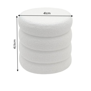 Taburete cu spatiu de depozitare, VOGUE 40cm boucle alb - Img 5