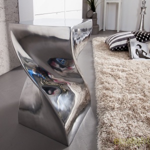 Taburete design deosebit Twist, argintiu - Img 2