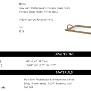 Tava, Obiect decorativ design LUX Salvi Rectangular L - Img 2