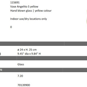 Vaza flori, Vas decorativ Angelito S, galben 115691 HZ - Img 4