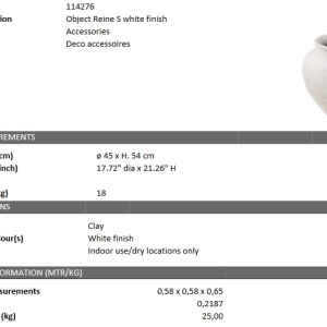 Vaza, Vas decorativ din lut Reine S 114276 HZ - Img 4