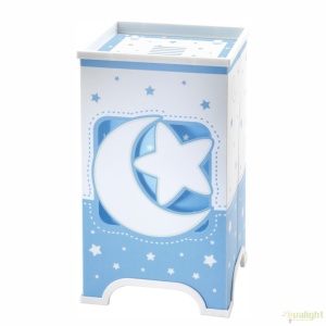 Veioza camera copii cu detalii ce stralucesc in intuneric, Moon Light albastru 63230T DB - Img 1