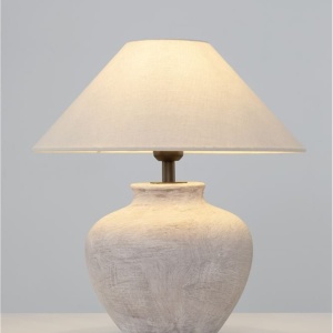 Veioza decorativa, Ceramica, Tesatura, Alb, LUPE 168871 universul-luminii.ro