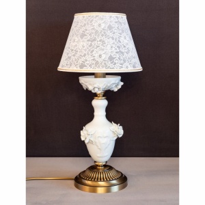Veioza design italian din alama si portelan alb 9962