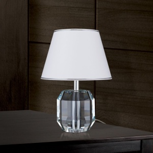 Veioza design lux cu cristal K9 ALEXIS alb/crom 156251 universul-luminii.ro