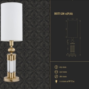 Veioza eleganta design clasic Ruta H-61,5cm 85671 universul-luminii.ro