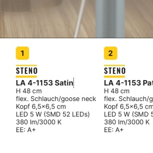 Veioza / Lampa de birou ajustabila Steno satin chrome 200271 universul-luminii.ro