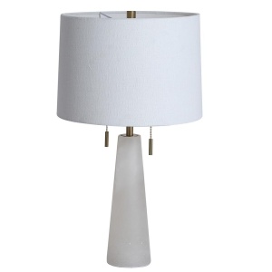 Veioza, Lampa de masa, Alabastru, Textil Alb, Linen
