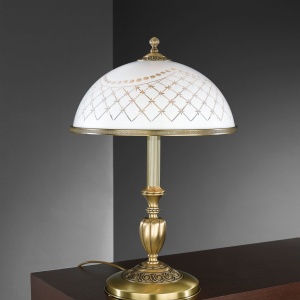 Veioza, lampa de masa clasic design italian din alama, sticla 7002 RA-P. 7002 G 102171 universul-luminii.ro