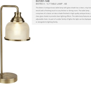 Veioza / Lampa de masa design clasic Bistro II alama antique EU1351-1AB SRT 74111 universul-luminii.ro
