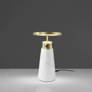 Veioza, Lampa de masa design LUX LED dimabil Calacatta marble white 211481 universul-luminii.ro