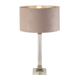 Veioza/Lampa de masa design modern Scarborough, nickel, roz