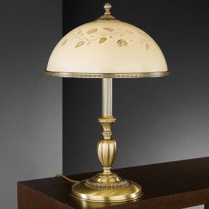 Veioza / Lampa de masa din alama cu sticla decorata design italian H-56cm 6208 101721 universul-luminii.ro