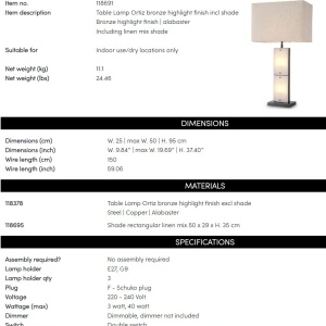 Veioza, Lampa de masa LUX Ortiz 143751 universul-luminii.ro