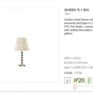 Veioza lampa de masa QUEEN TL1 BIG 077758 52091 universul-luminii.ro