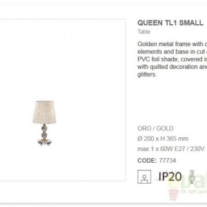 Veioza lampa de masa QUEEN TL1 SMALL 077734 52101 universul-luminii.ro