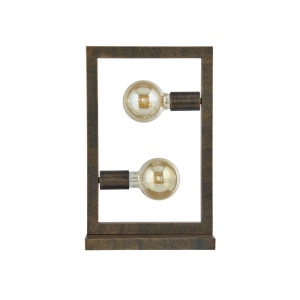 Veioza, Lampa de masa rustica cu 2 surse de lumina Oblong 111201 universul-luminii.ro