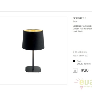 Veioza / Lampa masa design modern NORDIK TL1 161686 68551 universul-luminii.ro