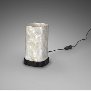 Veioza, Lampa metal negru, sidef alb Nakar - Img 3