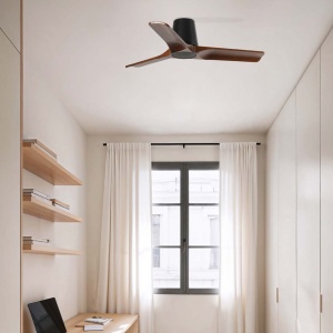 Ventilator tavan cu telecomanda HEYWOOD TUB S negru/nuc