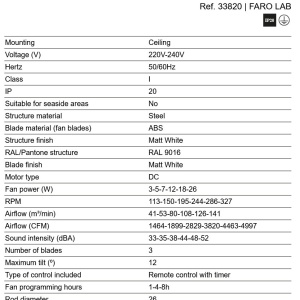 Ventilator tavan cu telecomanda MINI PUNT S alb - Img 9